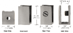 CRL Brushed Nickel Set Screw Clamp for 1/4" to 5/16" Glass