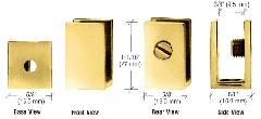 CRL Brass Set Screw Clamp for 1/4" to 5/16" Glass