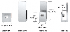 CRL Chrome "J" Set Screw Clamp for 1/4" to 5/16" Glass