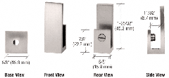 CRL Brushed Nickel "J" Set Screw Clamp for 1/4" to 5/16" Glass