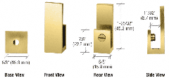 CRL Brass "J" Set Screw Clamp for 1/4" to 5/16" Glass