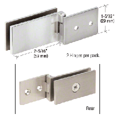 CRL Polished Chrome Light Duty Frameless Shower Door Hinge - Square Corner Style