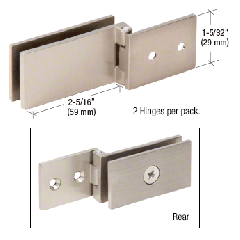 CRL Brushed Nickel Light Duty Frameless Shower Door Hinge - Square Corner Style