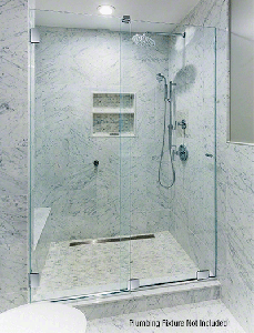 CRL Polished Chrome Essence Series Basic Sliding Shower Door Kit with Squared Corner Rollers