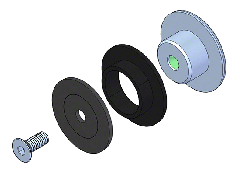 STUTTGART point fixing set, Satin Anodized