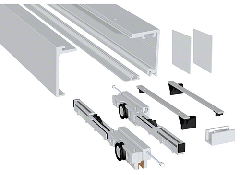 CRL Brushed Nickel 2 Metre Compact-X70 Single Sliding Door Kit