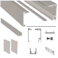 CRL Brushed Nickel 5 Metre Compact-X70 Sliding Top Track with Fixed Panel Including End Caps