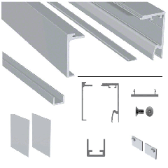 CRL Satin Anodized 5 Metre Compact-X70 Sliding Top Track with Fixed Panel Including End Caps