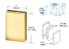 CRL Polished Brass Center Housed Patch Keeper