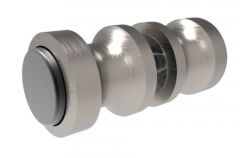 CRL EURO Plus Brushed Nickel Back-to-Back Square Finger Pull Knob with bumpers