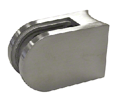 CRL Brushed Stainless Steel Large D-Shape 48.3mm Radius Back Glass Clamp - 63 x 45 mm