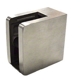 CRL Brushed Stainless Steel Square Flat Back Glass Clamp 55 x 55mm for Laminated Glass