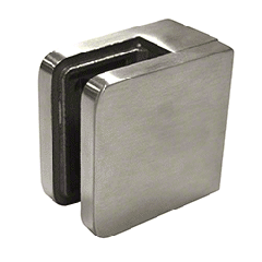 CRL Brushed Stainless Steel Small Square Flat Back Glass Clamp 45 x 45 mm