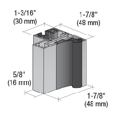 CRL Satin Anodized Office 1.1m Door Frame Profile Glass-to-Glass