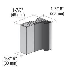 CRL Matte Black Office 1.1m Profile Wall-to-Glass Door Frame