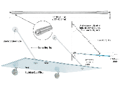 CRL Brushed Stainless 37" Glass Awning System Connecting Rod for 36" Wide Panels