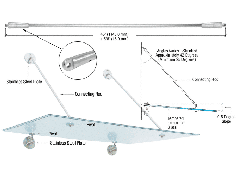 CRL Brushed Stainless 45" Glass Awning System Connecting Rod for 42" Wide Panels