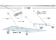 CRL Brushed Stainless 54" Glass Awning System Connecting Rod for 48" Wide Panels