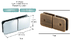 CRL Polished Chrome Traditional Movable Glass-To-Glass Transom Glass Clamp