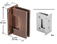 CRL Antique Brushed Copper Geneva 037 Series Wall Mount Full Back Plate Standard Hinge