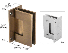 CRL Antique Brass Geneva 037 Series Wall Mount Full Back Plate Standard Hinge