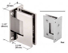 CRL Polished Nickel Geneva 037 Series Wall Mount Full Back Plate Standard Hinge