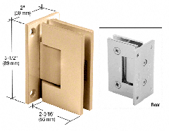 CRL Satin Brass Geneva 037 Series Wall Mount Full Back Plate Standard Hinge