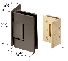 CRL Oil Rubbed Bronze Geneva 044 Series Wall Mount Offset Back Plate Hinge