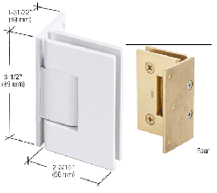 CRL All White Geneva 044 Series Wall Mount Offset Back Plate Hinge