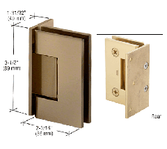 CRL Brushed Bronze Geneva 044 Series Wall Mount Offset Back Plate Hinge