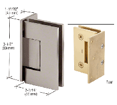 CRL Brushed Nickel Geneva 044 Series Wall Mount Offset Back Plate Hinge