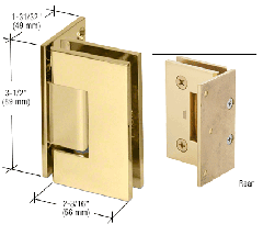 CRL Polished Brass Geneva 044 Series Wall Mount Offset Back Plate Hinge