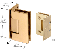 CRL Gold Plated Geneva 044 Series Wall Mount Offset Back Plate Hinge