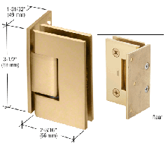 CRL Satin Brass Geneva 044 Series Wall Mount Offset Back Plate Hinge