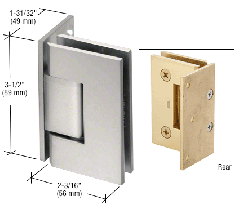 CRL GENEVA Duschtürband 044, 90° Glas-Wand, Anschraubplatte einseitig, Edelstahloptik matt