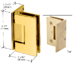 CRL GENEVA Duschtürband 044, 90° Glas-Wand, Anschraubplatte einseitig, Ultra-Messing