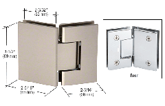 CRL Brushed Nickel Geneva 045 Series 135 Degree Glass-to-Glass Hinge