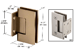 CRL Brushed Bronze Geneva 074 Series Wall Mount Short Back Plate Hinge