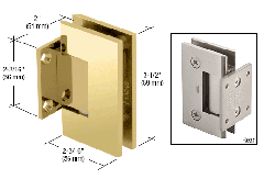 CRL Brass Geneva 074 Series Wall Mount Short Back Plate Hinge