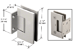 CRL Satin Nickel Geneva 074 Series Wall Mount Short Back Plate Hinge