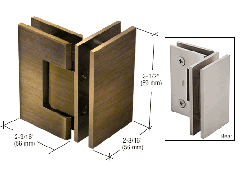 CRL Antique Brass Geneva 092 Series 90 Degree Glass-to-Glass Hinge