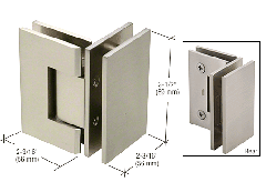 CRL Brushed Nickel Geneva 092 Series 90 Degree Glass-to-Glass Hinge