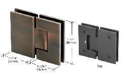 CRL Antique Bronze Geneva 180 Series 180 Degree Glass-to-Glass Standard Hinge