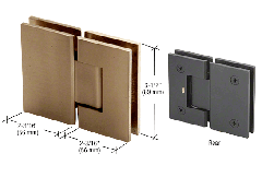 CRL Brushed Bronze Geneva 180 Series 180 Degree Glass-to-Glass Standard Hinge