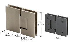 CRL Brushed Nickel Geneva 180 Series 180 Degree Glass-to-Glass Standard Hinge