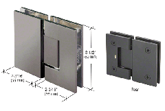 CRL Gun Metal Geneva 180 Series 180 Degree Glass-to-Glass Standard Hinge