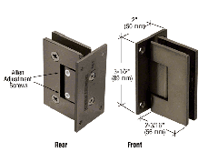 CRL Oil Rubbed Bronze Geneva 337 Series Adjustable Wall Mount Full Back Plate Hinge