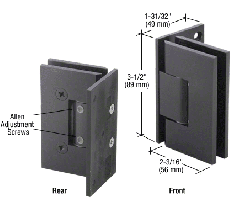 CRL Adjustable Matte Black Wall Mount Offset Back Plate