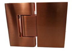 CRL Brushed Copper Geneva 380 Series Adjustable 180 Degree Glass-to-Glass Hinge