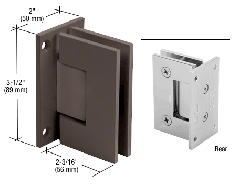 CRL Oil Rubbed Bronze Geneva 537 Series Wall Mount Full Back Plate Standard Hinge with 5 Degree Offset